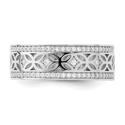 Sterlingsilber Rhodiniert Zirkonia Ring