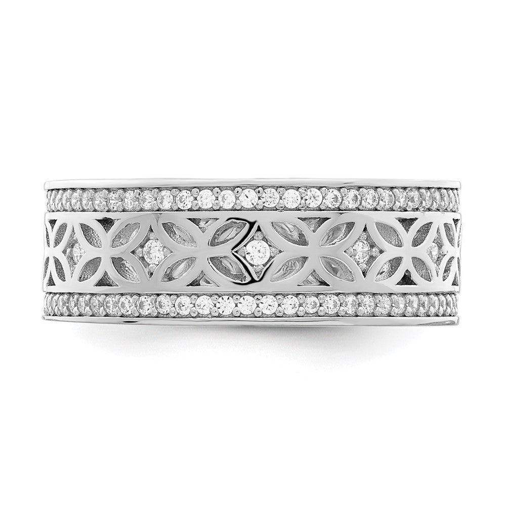 Sterlingsilber Rhodiniert Zirkonia Ring