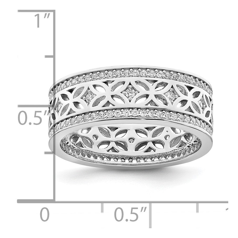 Sterlingsilber Rhodiniert Zirkonia Ring