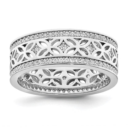 Sterlingsilber Rhodiniert Zirkonia Ring