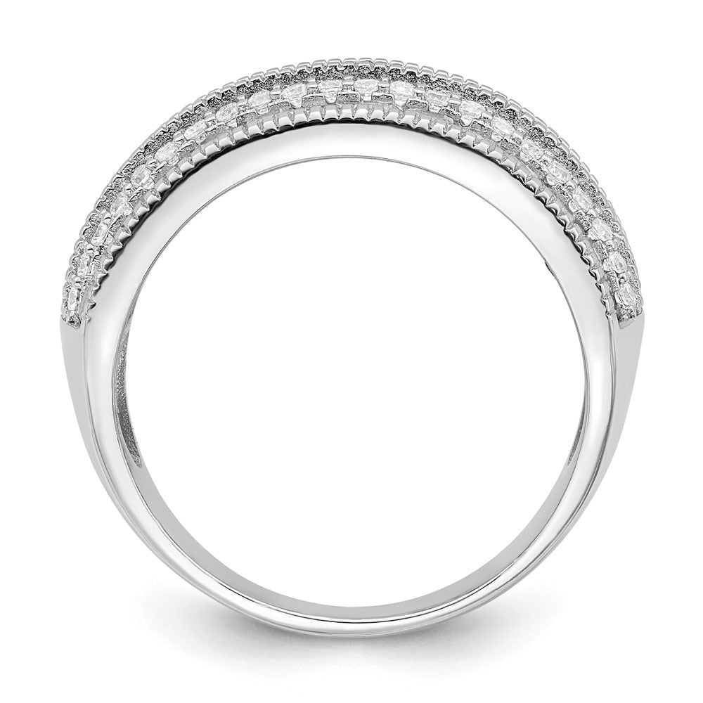 Sterlingsilber Poliert Rhodiniert Zirkonia Ring