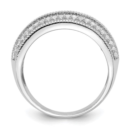 Sterlingsilber Poliert Rhodiniert Zirkonia Ring