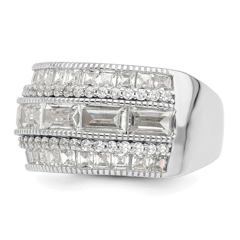 Sterlingsilber Poliert Rhodiniert Zirkonia Ring
