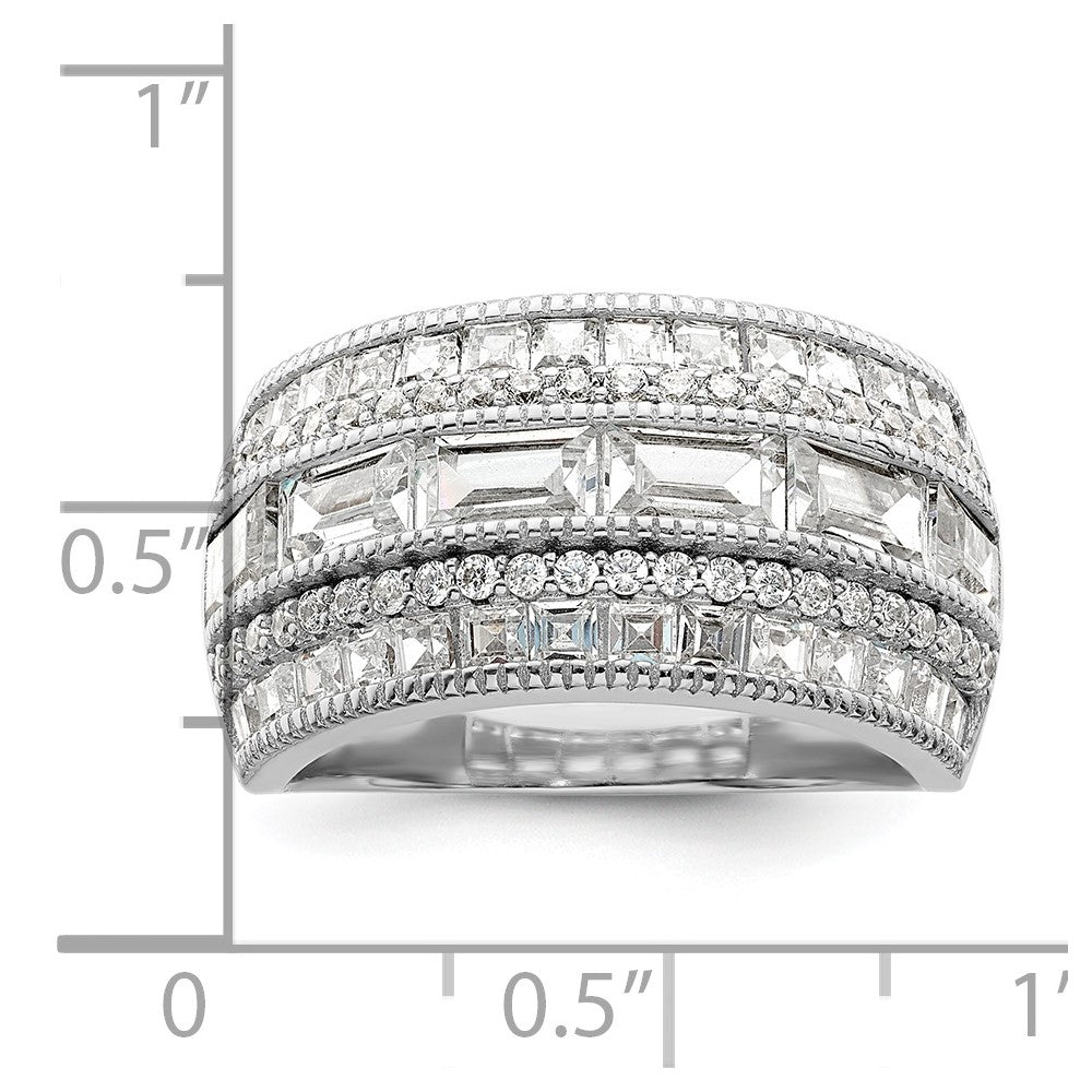 Sterlingsilber Poliert Rhodiniert Zirkonia Ring