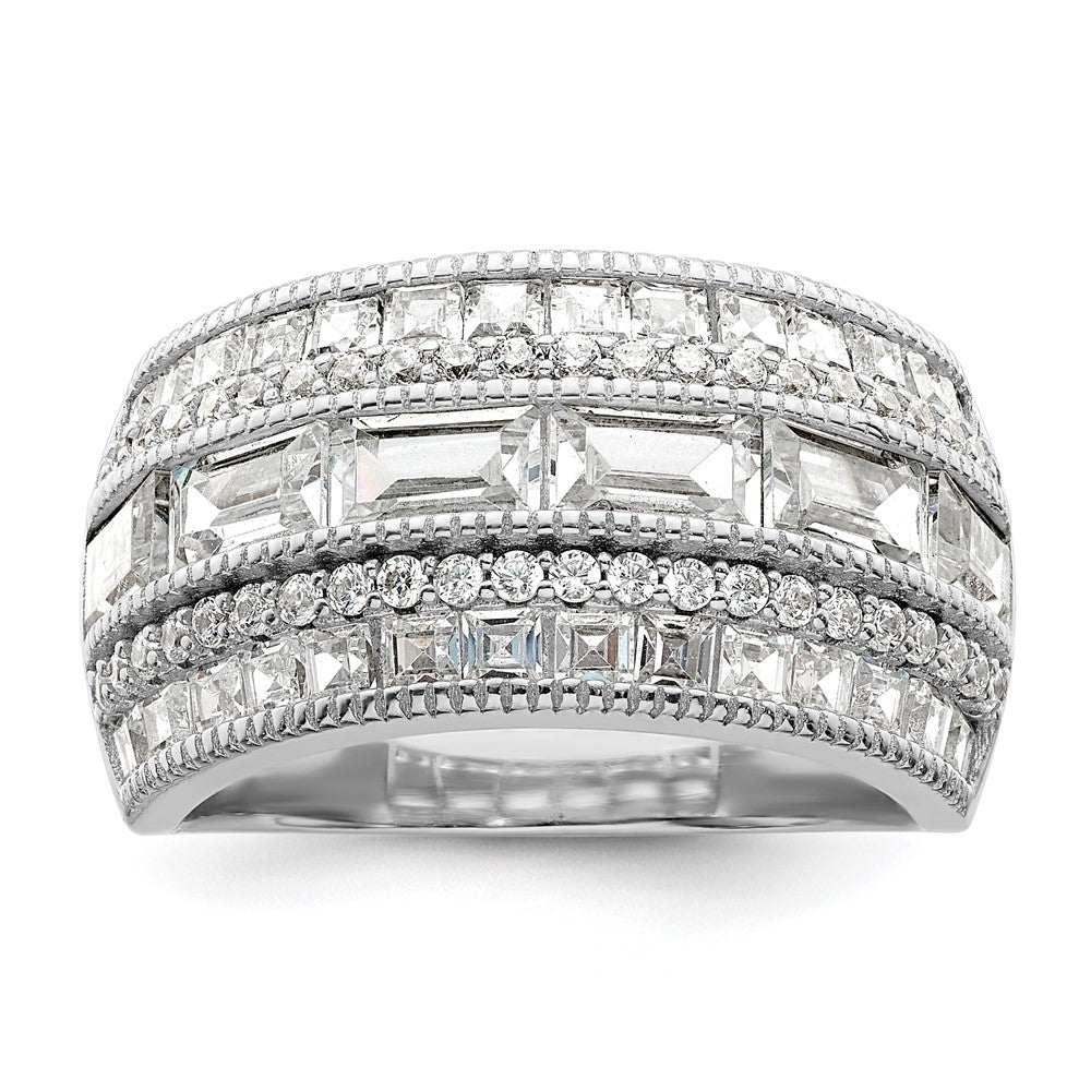 Sterlingsilber Poliert Rhodiniert Zirkonia Ring
