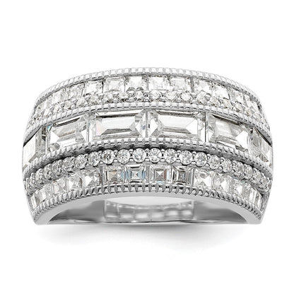 Sterlingsilber Poliert Rhodiniert Zirkonia Ring