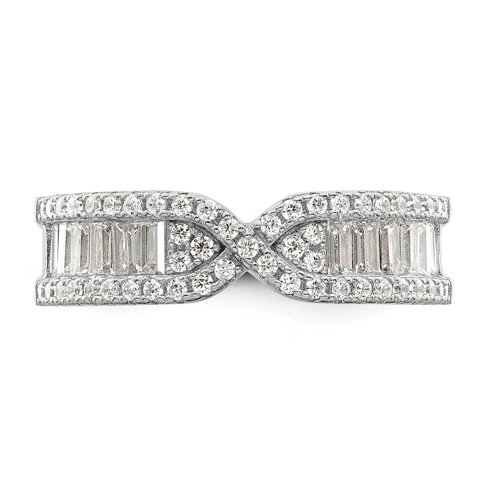 Sterlingsilber Rhodiniert Zirkonia Ring