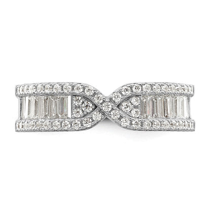 Sterlingsilber Rhodiniert Zirkonia Ring