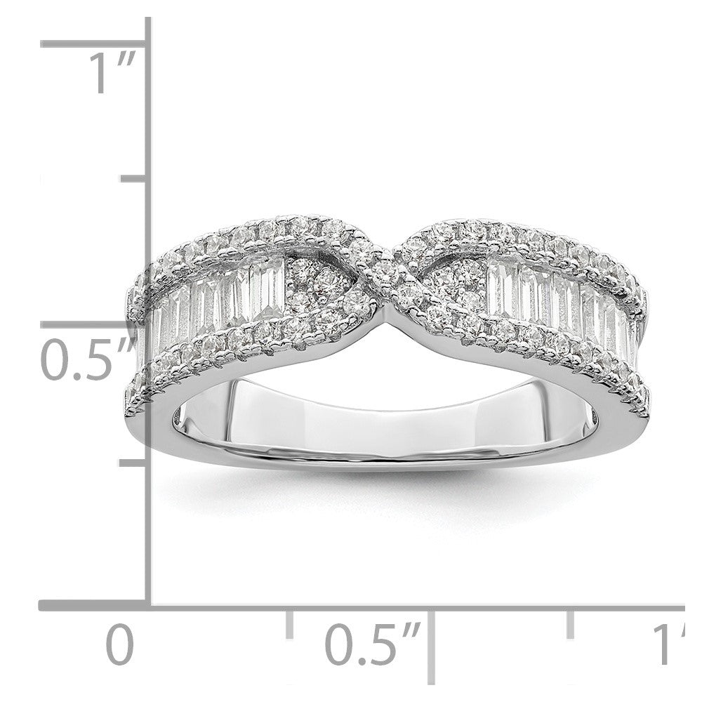 Sterlingsilber Rhodiniert Zirkonia Ring