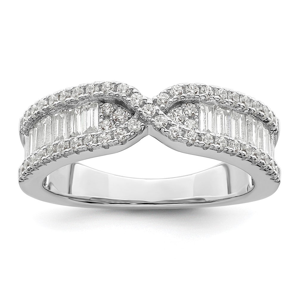 Sterlingsilber Rhodiniert Zirkonia Ring
