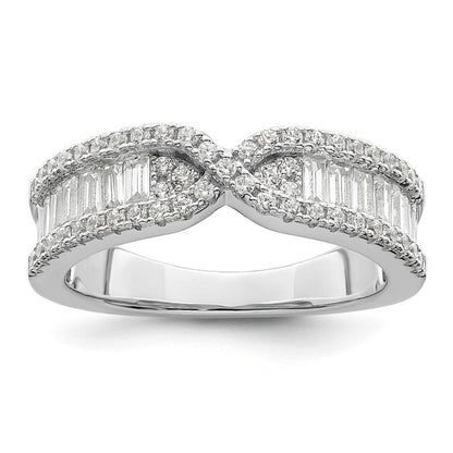 Sterlingsilber Rhodiniert Zirkonia Ring