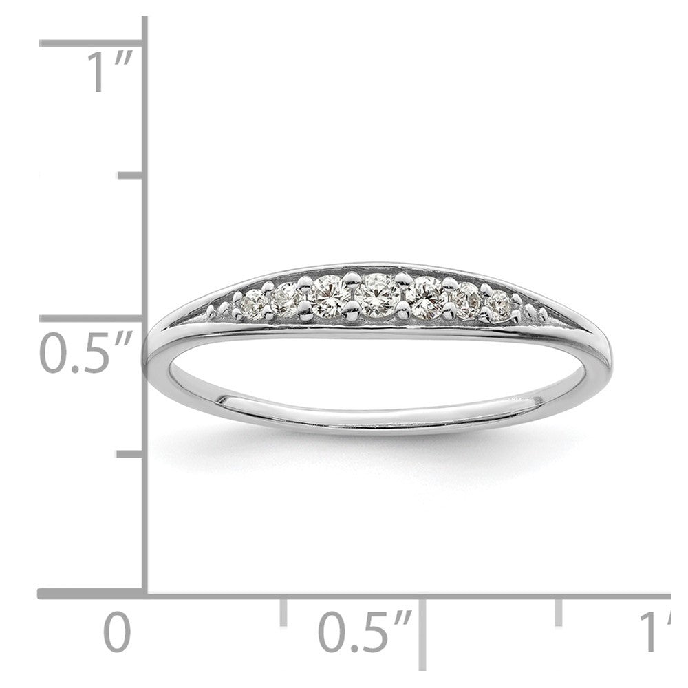 Sterlingsilber Rhodiniert Poliert Zirkonia Ring