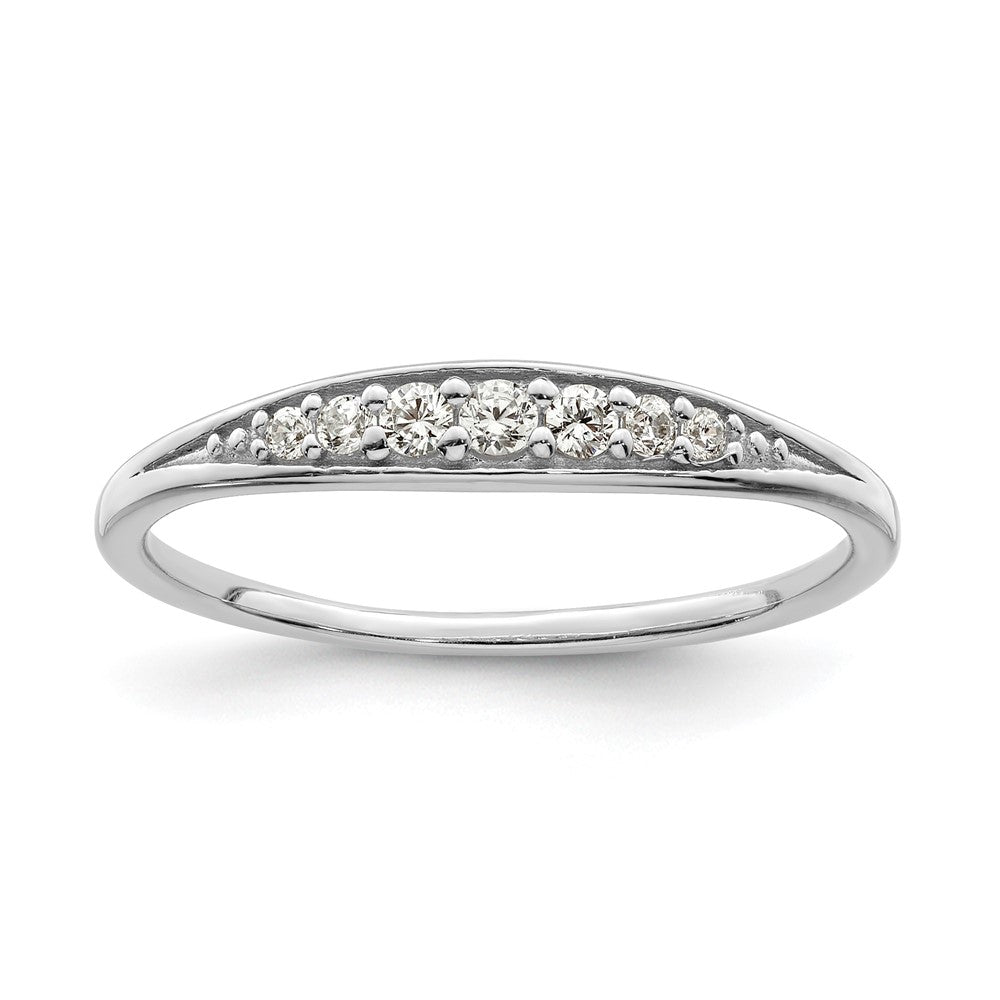 Sterlingsilber Rhodiniert Poliert Zirkonia Ring