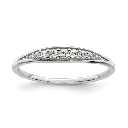 Sterlingsilber Rhodiniert Poliert Zirkonia Ring