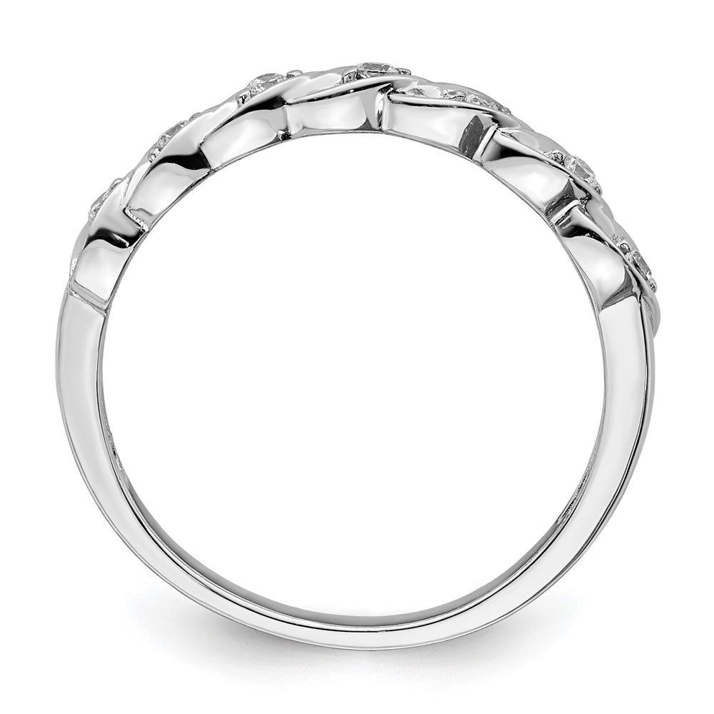 Sterlingsilber Rhodiniert Poliert Zirkonia Gedreht Ring
