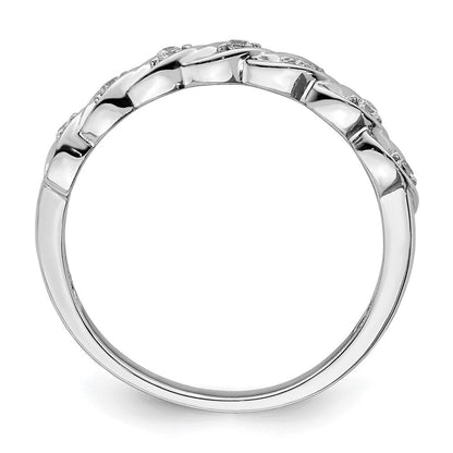 Sterlingsilber Rhodiniert Poliert Zirkonia Gedreht Ring