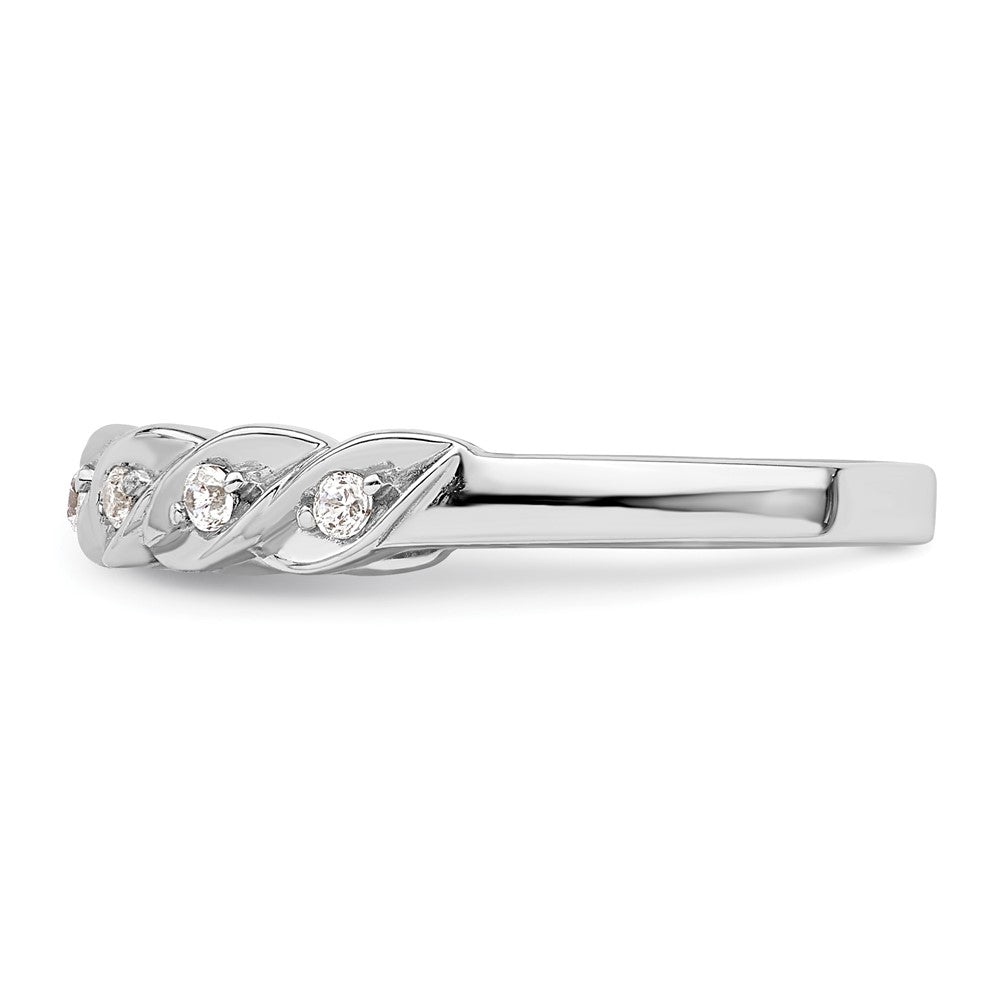 Sterlingsilber Rhodiniert Poliert Zirkonia Gedreht Ring