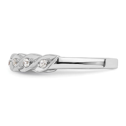 Sterlingsilber Rhodiniert Poliert Zirkonia Gedreht Ring