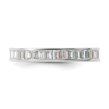 Sterlingsilber Poliert Rhodiniert Kanalfassung Set Zirkonia Ring