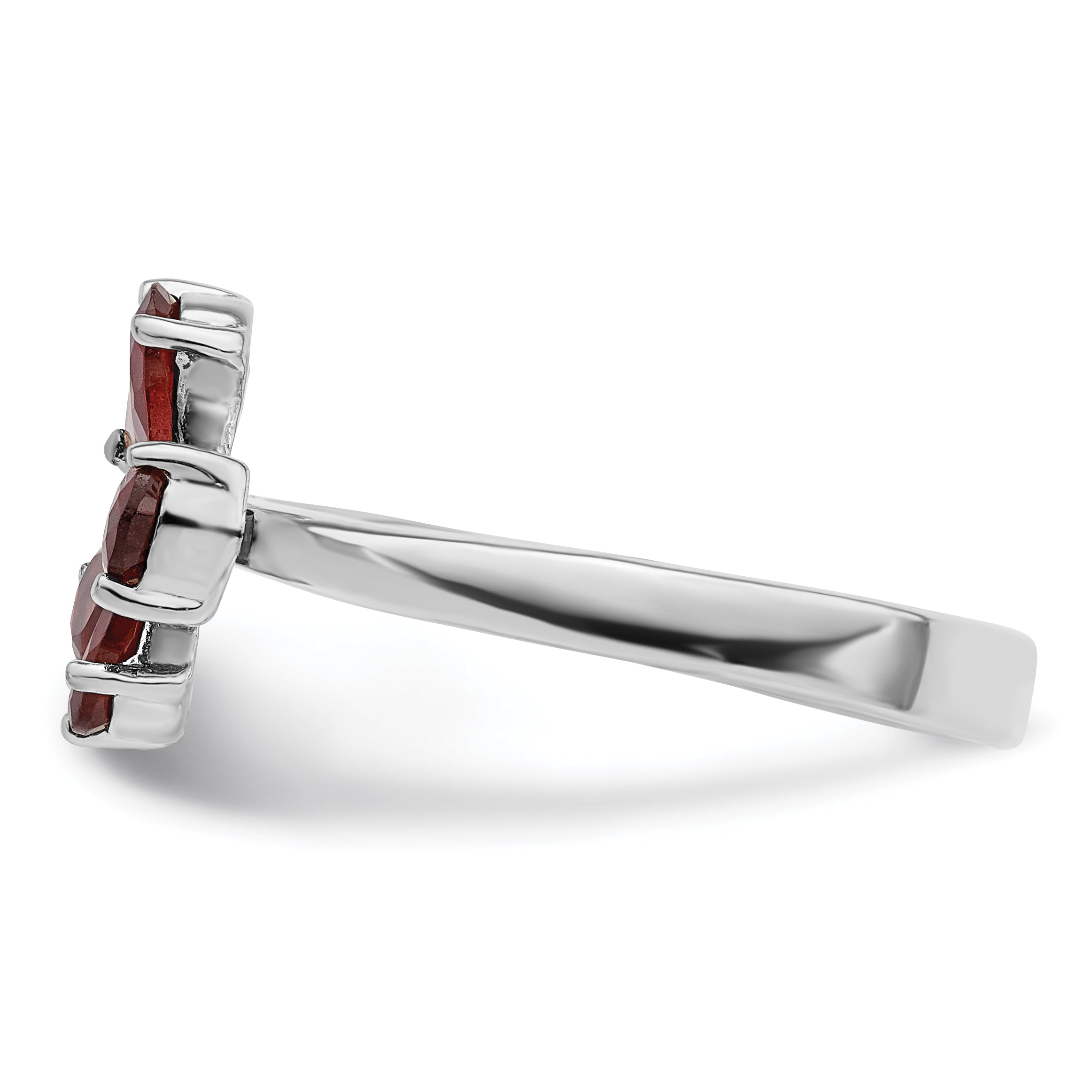 Sterlingsilber Rhodiniert Granat Ring