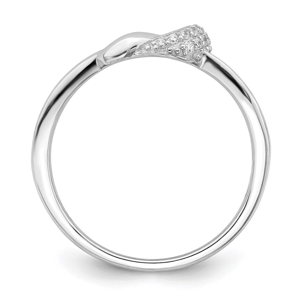 Sterlingsilber Poliert Rhodiniert Zirkonia Knoten Ring