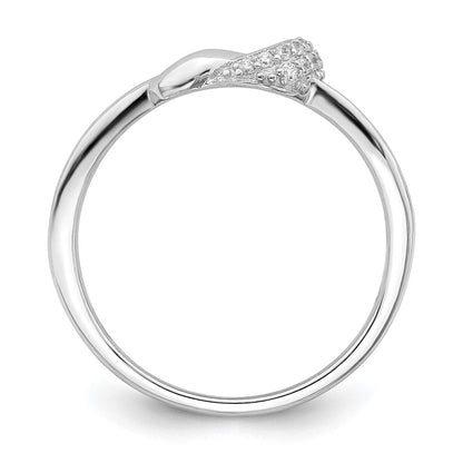 Sterlingsilber Poliert Rhodiniert Zirkonia Knoten Ring