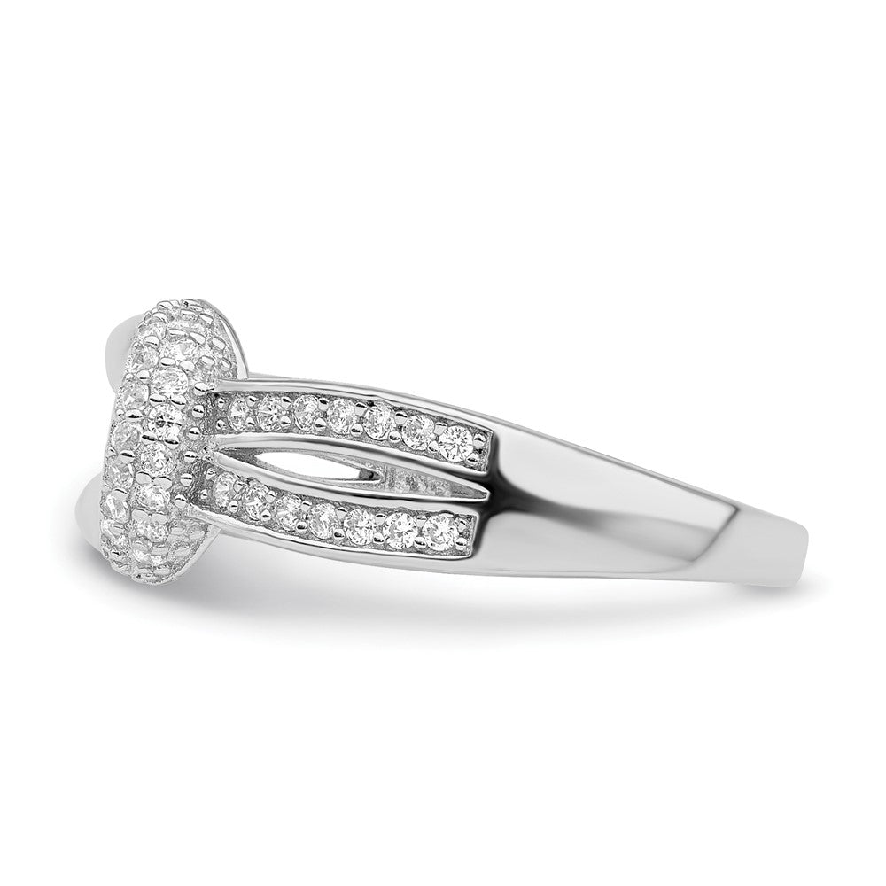 Sterlingsilber Poliert Rhodiniert Zirkonia Knoten Ring