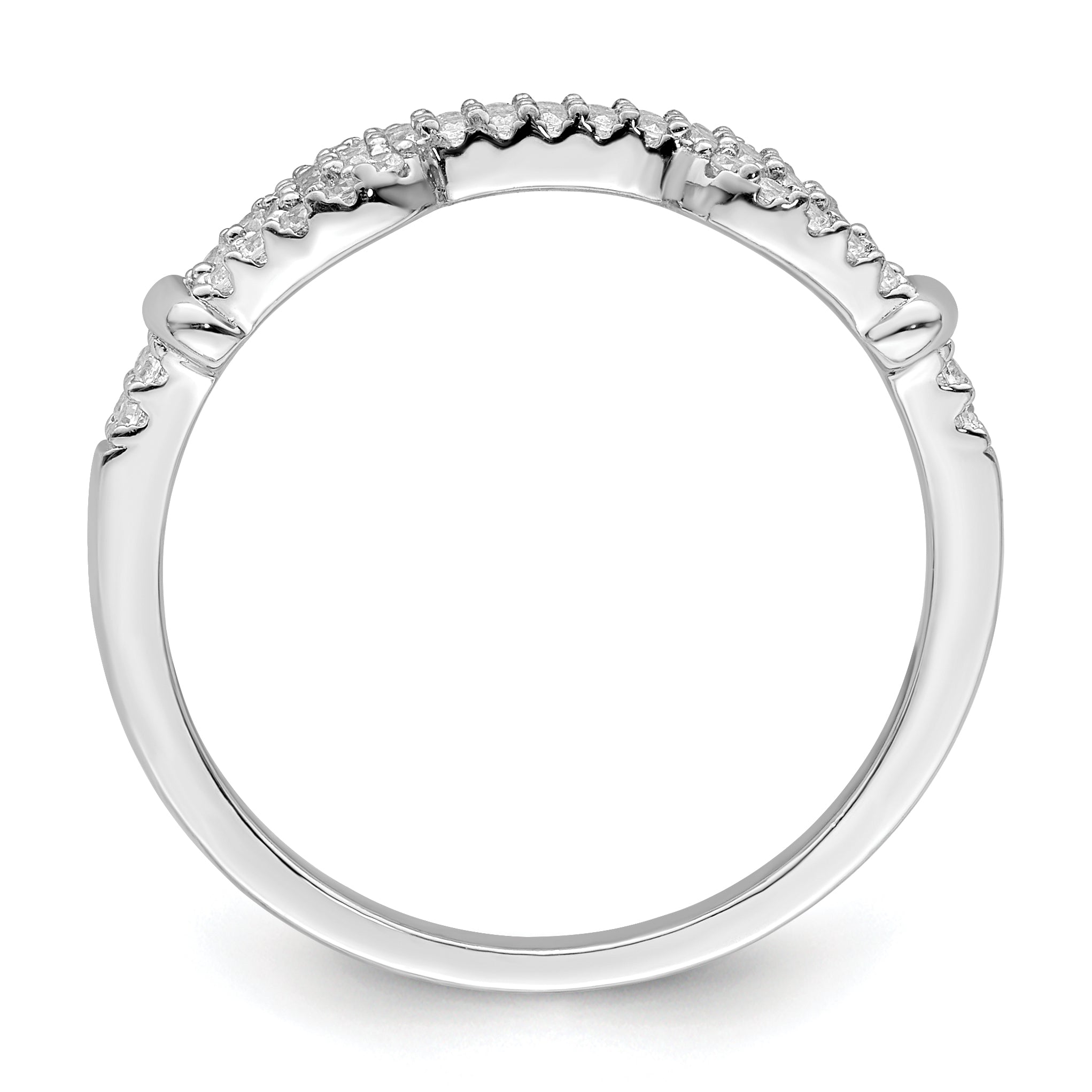 Sterlingsilber Rhodiniert Zirkonia Ring