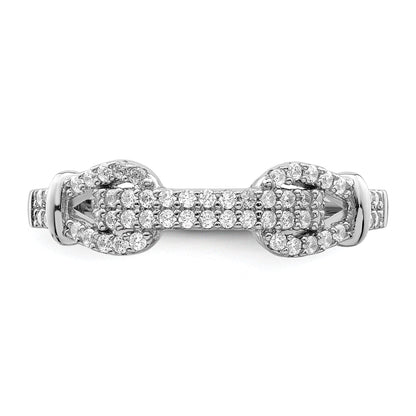 Sterlingsilber Rhodiniert Zirkonia Ring