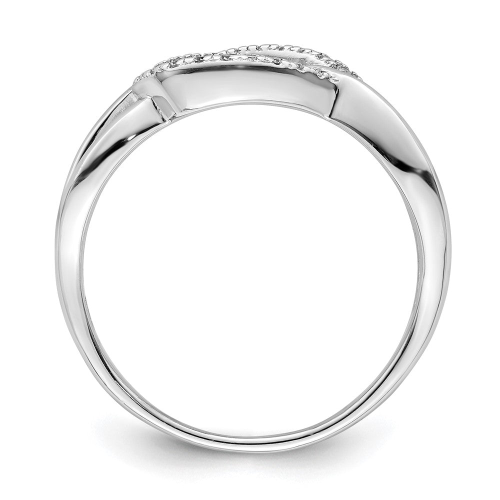 Sterlingsilber Rhodiniert Poliert Tropfen Zirkonia Ring