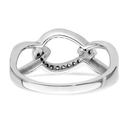 Sterlingsilber Rhodiniert Poliert Tropfen Zirkonia Ring