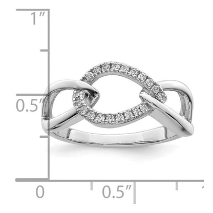 Sterlingsilber Rhodiniert Poliert Tropfen Zirkonia Ring