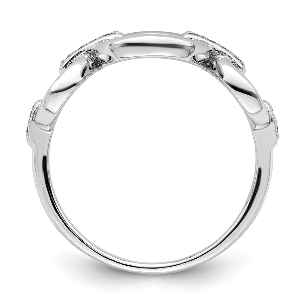 Sterlingsilber Rhodiniert Poliert Oval Zirkonia Ring (size 6 Nur)