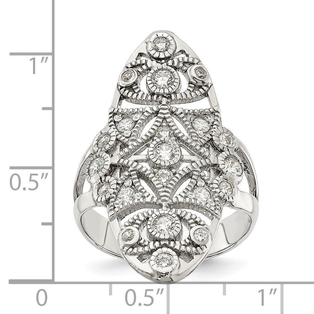 Sterlingsilber Poliert Fantasie Zirkonia Ring