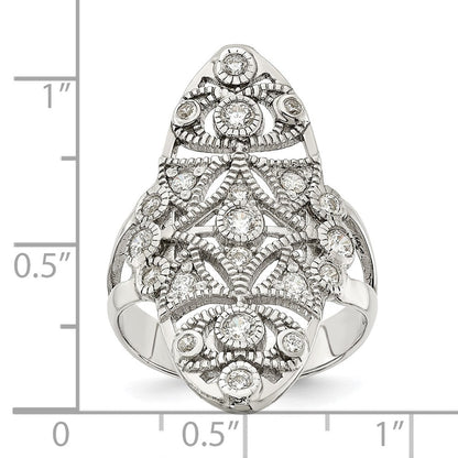 Sterlingsilber Poliert Fantasie Zirkonia Ring