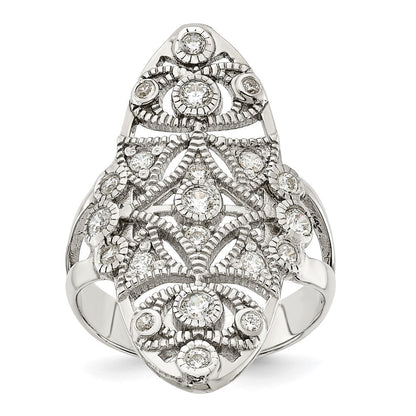 Sterlingsilber Poliert Fantasie Zirkonia Ring