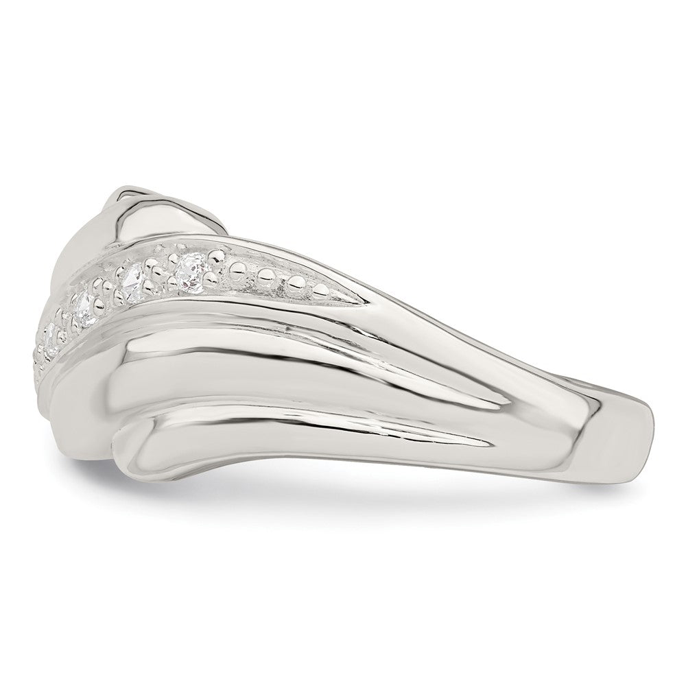 Sterlingsilber Zirkonia Welle Ring (size 6 Nur)