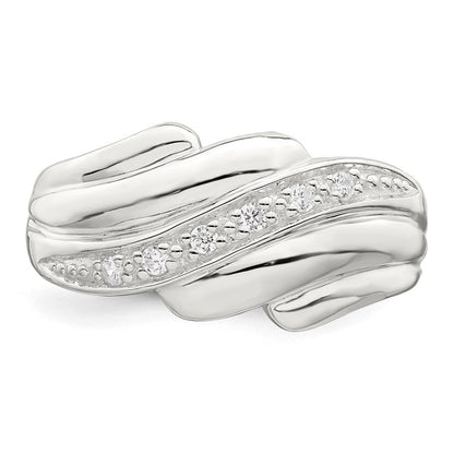 Sterlingsilber Zirkonia Welle Ring (size 6 Nur)
