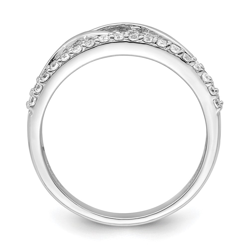 Sterlingsilber Rhodiniert Zirkonia Gedreht Ring