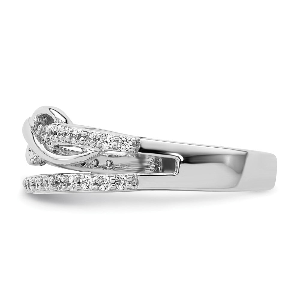 Sterlingsilber Rhodiniert Zirkonia Gedreht Ring