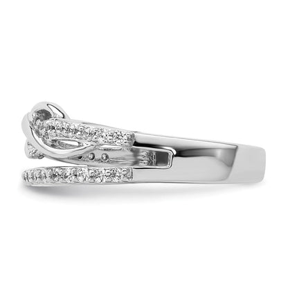 Sterlingsilber Rhodiniert Zirkonia Gedreht Ring