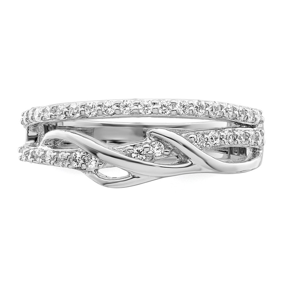 Sterlingsilber Rhodiniert Zirkonia Gedreht Ring