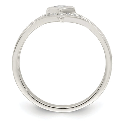 Sterlingsilber Poliert Quadratisch Zirkonia 3 Ring Set