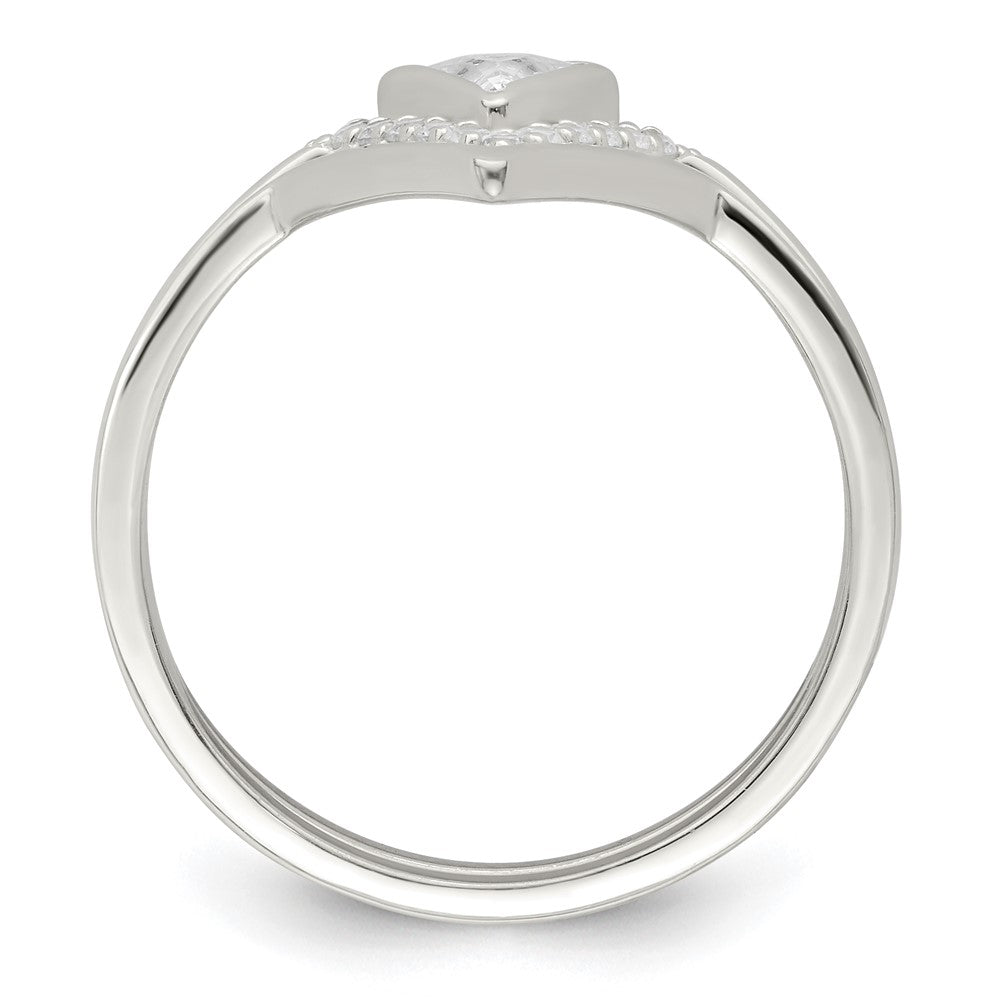 Sterlingsilber Poliert Dreieck Zirkonia 3 Ring Set