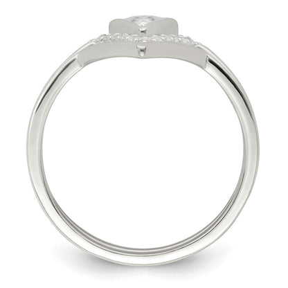 Sterlingsilber Poliert Dreieck Zirkonia 3 Ring Set