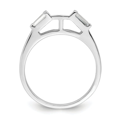 Sterlingsilber Rhodiniert Zirkonia Zwei Stück Hochzeit Set Rings