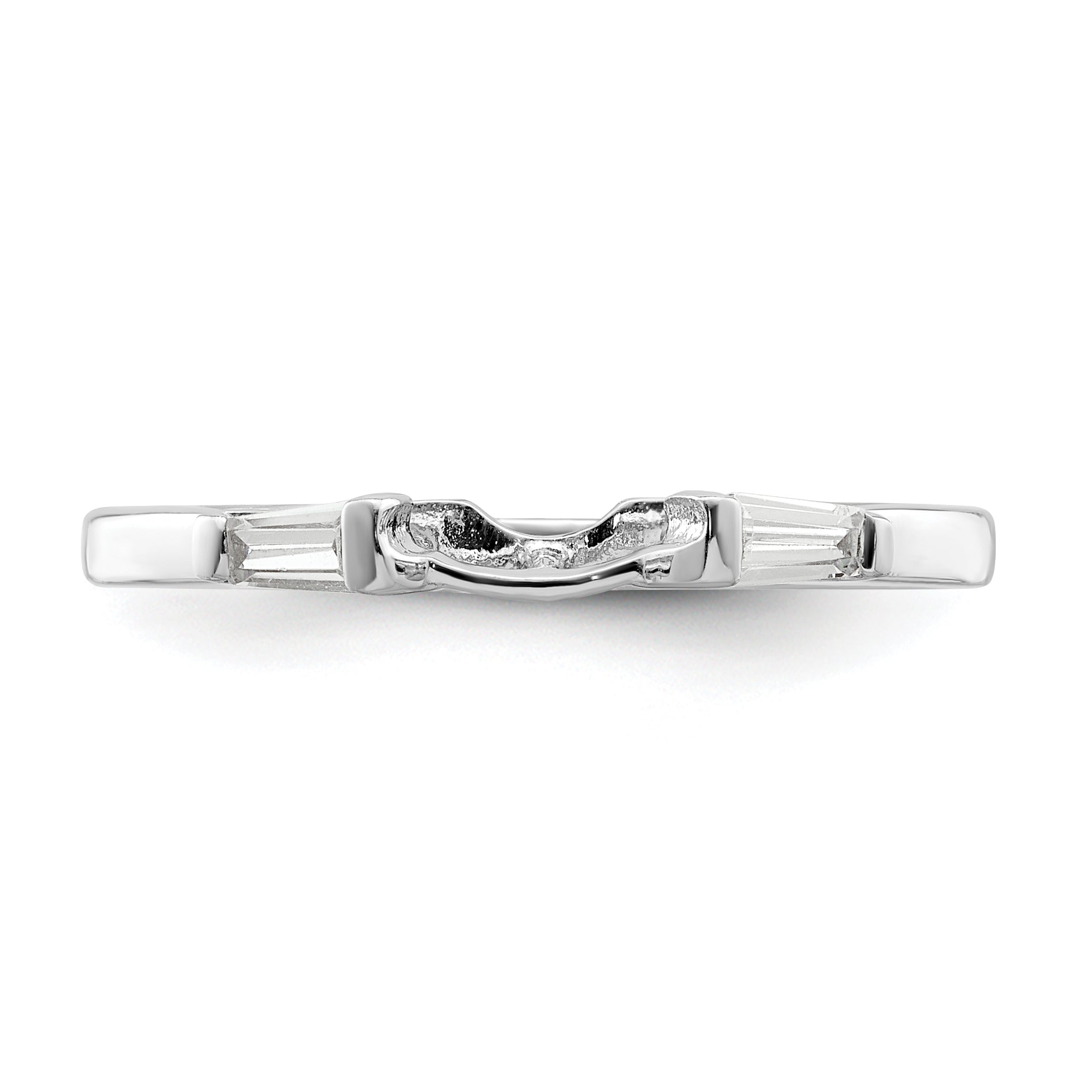 Sterlingsilber Rhodiniert Zirkonia Zwei Stück Hochzeit Set Rings