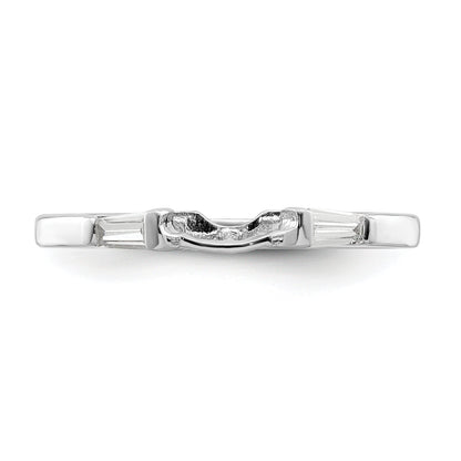 Sterlingsilber Rhodiniert Zirkonia Zwei Stück Hochzeit Set Rings