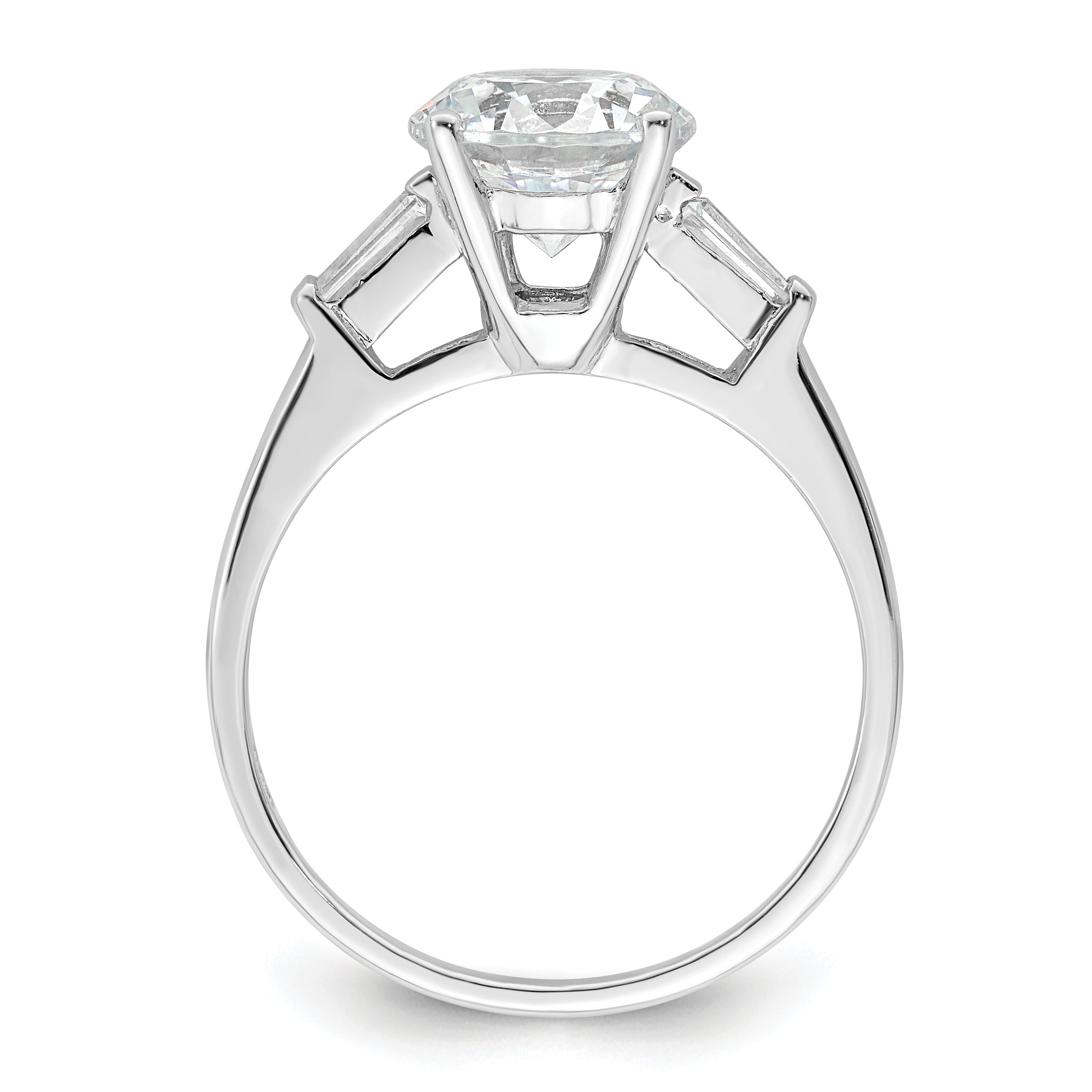 Sterlingsilber Rhodiniert Zirkonia Zwei Stück Hochzeit Set Rings