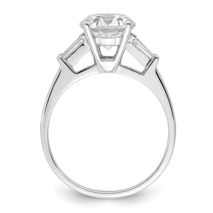 Sterlingsilber Rhodiniert Zirkonia Zwei Stück Hochzeit Set Rings